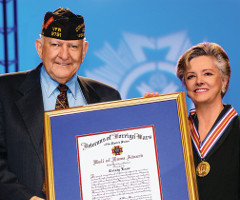 Cristy Lane receiving Veterans of Foreign Wars Hall of Fame Award.